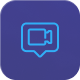 Videochat-Icon mit Sprechblase als Symbol für Videoberatung